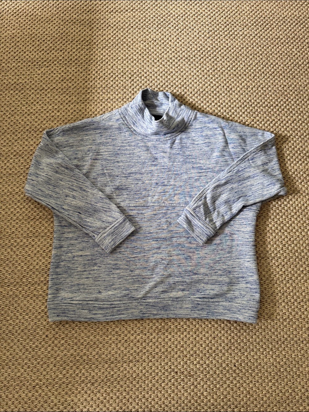 Hatch Heathered Light Blue Turtleneck Sweater